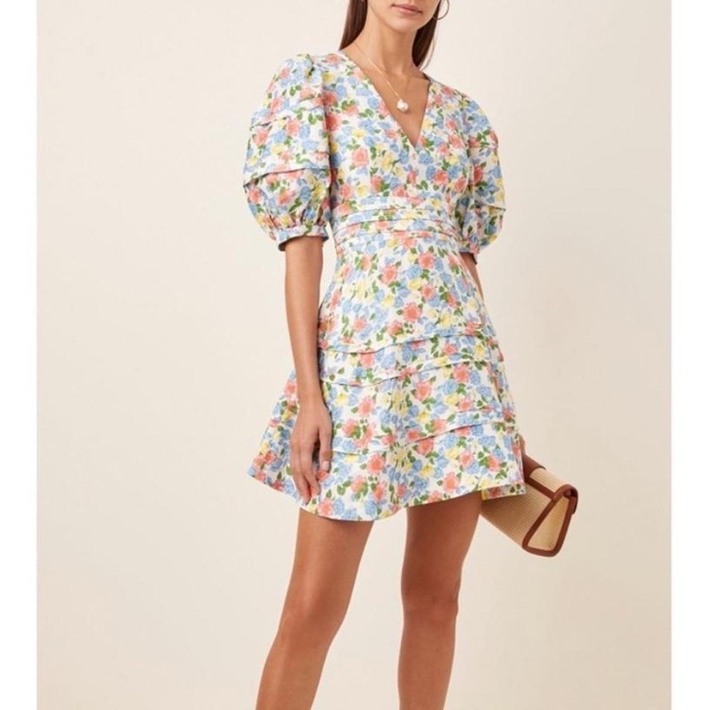 Amur Avian‎ Floral Puff Sleeve Mini Dress Size 12 New